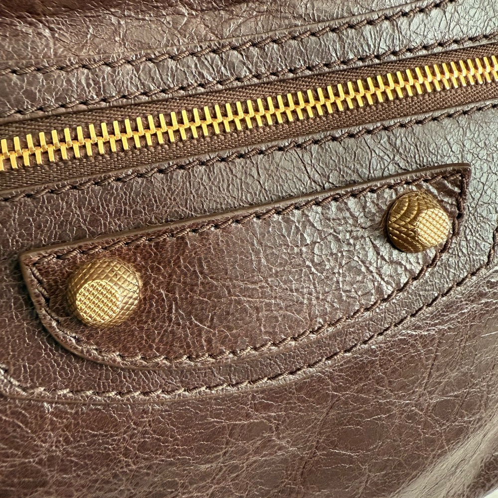 Balenciaga Velo in Cigare Fonce Brown Leather Purse Shoulder Crossbody Bag - Picture 12 of 14